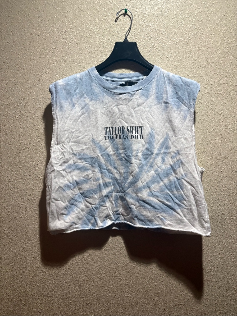 Taylor Swift The eras tour Graphic Sleeveless Crop Top - Light Blue Tie-Dye